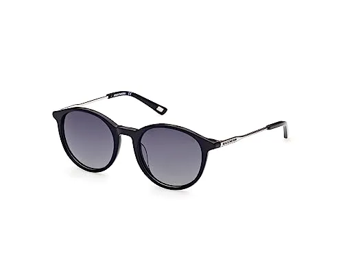 Skechers Damen Se6157 Sonnenbrille, Schwarz (Shiny Black), 50 - Sonnenbrillen für Damen mit polarisierenden Gläsern, die Blendeffekte reduzieren und ideal für Outdoor-Aktivitäten sind. Leichtes Material für hohen Tragekomfort.