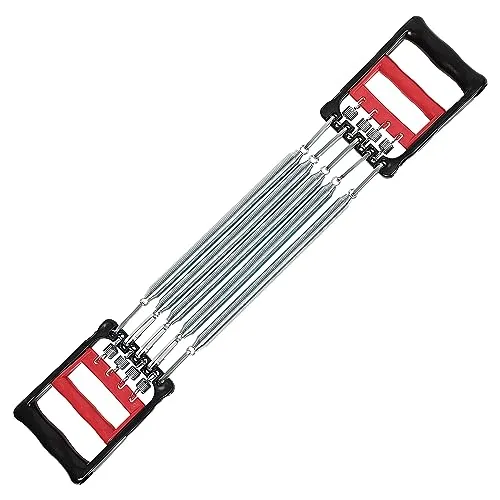 sourcing map Chest Expander Verstellbar, Brust Arm Expander für Männer & Frauen, Fitness Equipment mit 5 Metall Feder für Home Gym Muskeltraining Exerciser