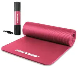 Muawo Premium Sportmatte - Rutschfeste Fitnessmatte für Yoga und Gymnastik - Sportmatte in Pink, extra dick (1,5 cm) und lang (190 cm), ideal für Yoga, Pilates und mehr. Hergestellt aus hautfreundlichem, recyclebarem Material für optimalen Halt und Komfort.