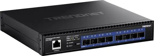 TRENDnet TL2-F7080 Switch 8-Port 10G Layer 2 Managed SFP+ - 8-Port 10G Layer 2 Managed Switch mit SFP+ Unterstützung, ideal für leistungsstarke Netzwerklösungen in Unternehmen.
