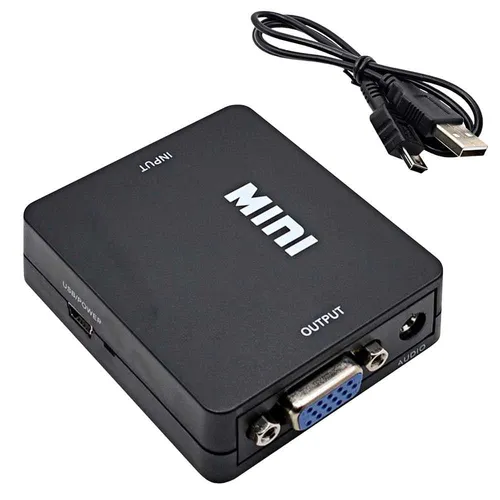 HDTV auf VGA Converter Konverter Adapter Wandler zu Monitor 1080P 720p Schwarz