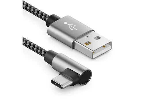 deleyCON deleyCON 1,5m USB A zu USB C Kabel USB-C Stecker 90° Gewinkelt USB-A USB-Kabel