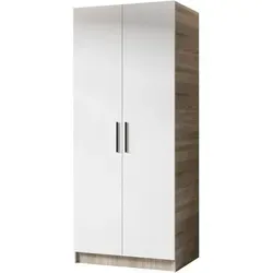 Kier Furniture Drehtürenschrank in Honigeiche und Weiß, 78x205x52.5 cm