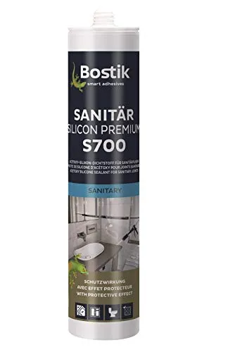 Bostik S700 Sanitärsilicon Premium mittelgrau 300ml Kartusche 1K Silikon Dichtstoff