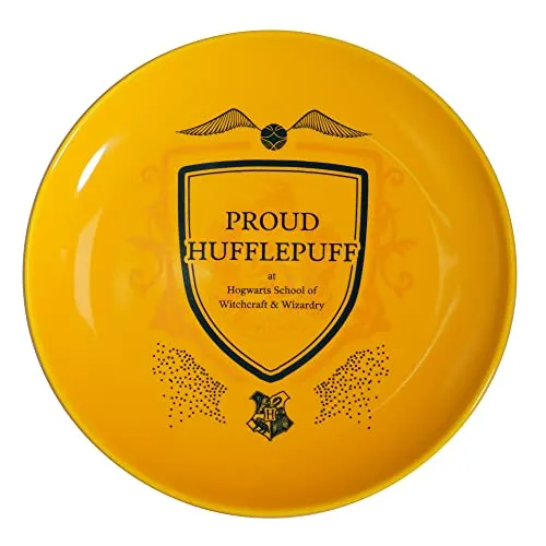 Harry Potter Hufflepuff Halbmond-Teller, Kinder- und Speiseteller, wiederverwendbar, spülmaschinen- und mikrowellengeeignet, Party-Dekoration, Geschenk für Frauen