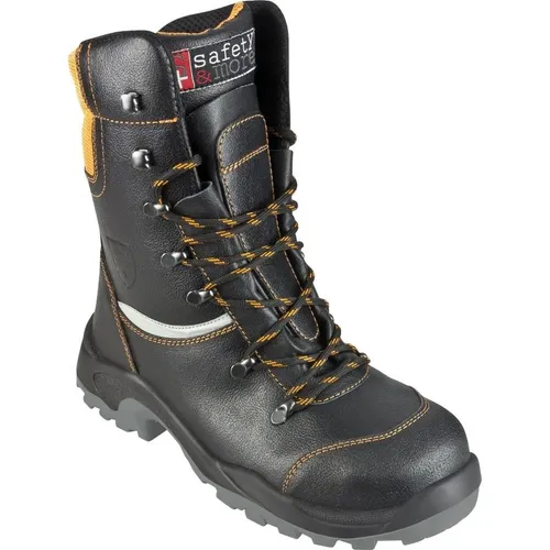 Bullstar Schnittschutz-Stiefel Leder S3 schwarz Gr. 42 - Robuste Arbeitsstiefel in Größe 42 mit Schnittschutzfunktion, ideal für den professionellen Einsatz in anspruchsvollen Umgebungen.