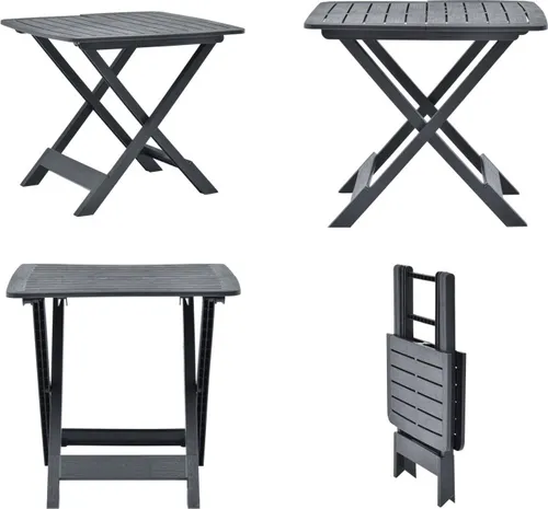 vidaXL Klappbarer Gartentisch Anthrazit 79 x 72 cm
