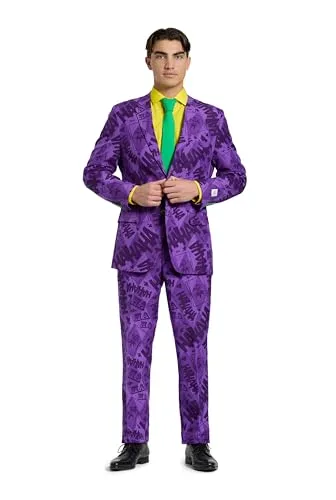 OppoSuits Partyanzug The Joker - 46 Lila - Kostüm für besondere Anlässe, ideal für Karneval oder Mottopartys, mit einem einzigartigen Design, das Spaß und Eleganz vereint.