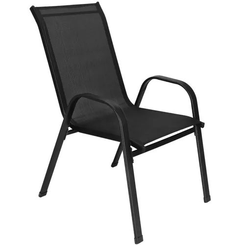 SPRINGOS Metall-Gartenstuhl für Balkon und Terrasse, bis 120 kg schwarz