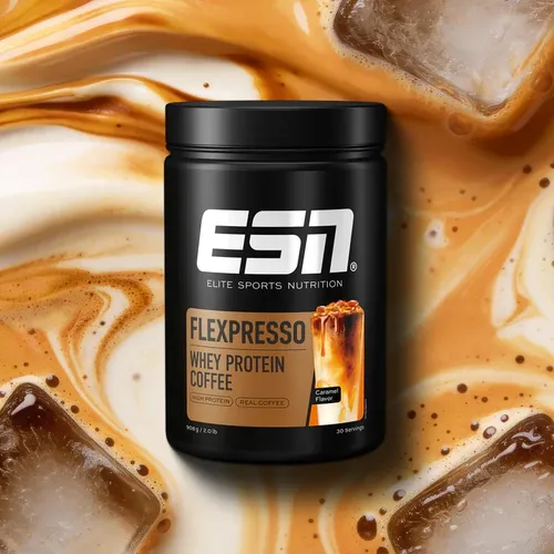 ESN Flexpresso Protein Coffee - Cremiger Protein-Kaffee mit 22 g Protein - Molkenproteine: 2-in-1 Genuss aus hochwertigem Whey Protein und echtem Kaffee. Mit 40 mg Koffein pro Portion für den perfekten Energieschub!