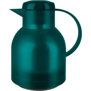 Emsa Thermoskanne Samba, 1 Liter, türkis mit Quick Press Verschluss - Auslaufsichere Thermoskanne mit leicht bedienbarem Quick Press Verschluss. Ideal für 12h heiße und 24h kalte Getränke. BPA-frei und einfach zu reinigen dank großer Öffnung.