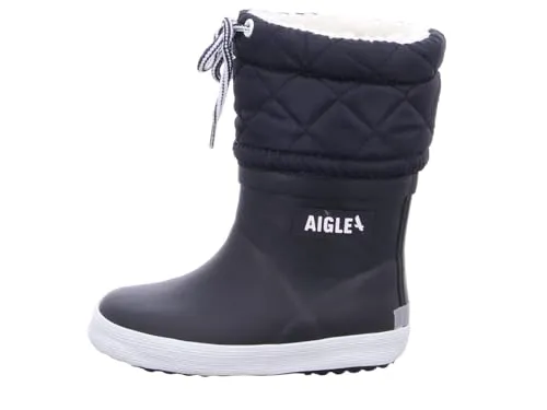 Aigle Giboulée 2 Gummistiefel, Navy White, 33 EU - Stiefel für Mädchen, warm gefüttert mit Kunstfell für Komfort und ein reflektierender Streifen sorgt für Sicherheit bei Regenwetter.
