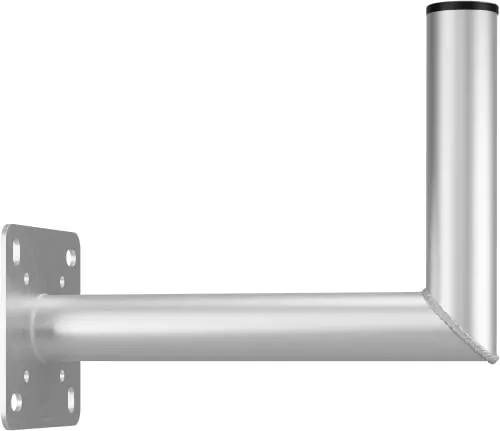 goobay Sat Wandhalter mit Bohrung für Balkonhalterung / Halterung für Satellitenschüssel bis max. 85cm / Masthalterung / Winkelhalter / Wandausleger / Antennenhalterung mit 350mm Wandabstand 60503
