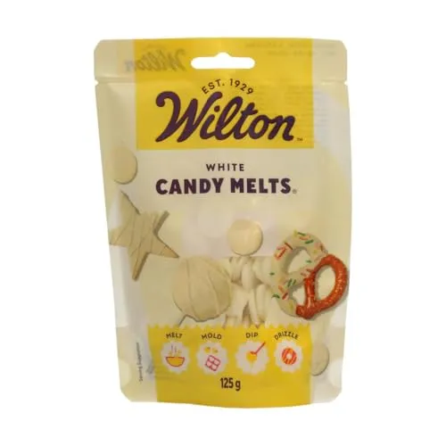 Wilton Candy Melts Weiß: Schmelzende Glasur mit Süßem, Cremigem Geschmack zum Gießen, Dippen und Dekorieren - für Cake Pops, Keksen, Pralinen und Kuchen - 125 g