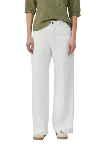 Jeans-Hose Suri Weiß 42/30 - Stylische Jeans-Hose Suri von s.Oliver RED LABEL: Bequeme Wide Leg-Silhouette mit hohem Bund, ideal für entspannte Tage. Garment Dye sorgt für einen einzigartigen Look und vielseitige Kombinationsmöglichkeiten.
