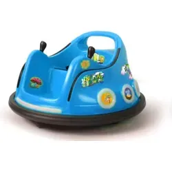 COSTWAY 12V Elektro Autoscooter für Kinder - Blau - Der 12V Elektro Autoscooter begeistert mit 360-Grad-Rotationsdesign und zwei Steuerungsmodellen. Sicherheit und Spaß vereint durch blinkende Lichter und integrierte Musik für Kinder von 3 bis 8 Jahren.