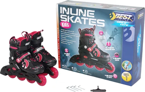 Best Sporting Inline Skates Kinder - Verstellbare Rollschuhe 30-33 - Inliner für Kinder mit 4-fach verstellbaren Größen, ABEC-7-Kugellager für sanftes Fahren und atmungsaktives Mesh für hohen Tragekomfort. Robuste Verarbeitung für lange Haltbarkeit.