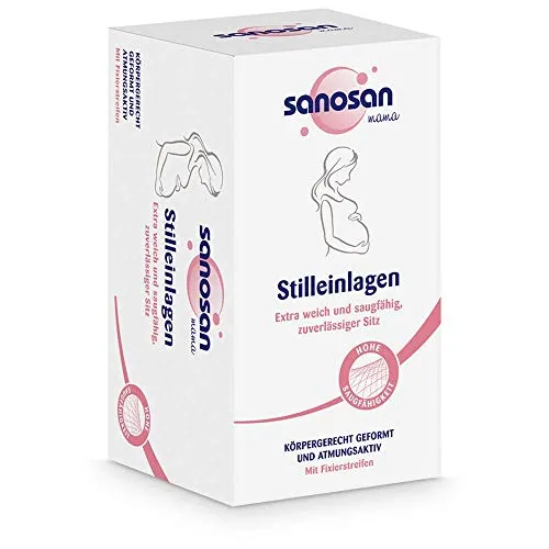 sanosan Stilleinlagen atmungsaktiv & hautfreundlich - 30er Pack unsichtbare Stilleinlage mit hoher Saugfähigkeit - Optimalen Schutz für stillende Mütter