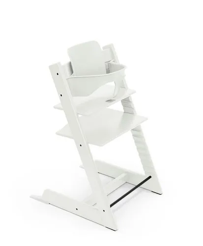 Stokke® Tripp Trapp® Bundle Treppenhochstuhl mit Babyset - Ergonomischer Treppenhochstuhl für Kinder ab 6 Monaten. Wächst mit und bietet sicheren Halt. Aus robustem Buchenholz, ideal für familiäre Tischmomente.