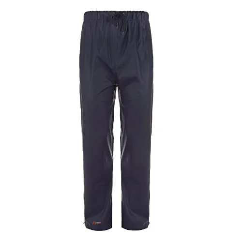 Feldtmann Unisex PU-Regenbundhose Profi - Regenhose Damen Herren Leichte Gummihose Winddicht Wasserdicht in Navy Größe L