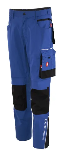Fortis Herren-Bundhose Performance kornblau-schwarz Größe 62 - Robuste Herren-Bundhose aus dehnbarem Ripstopgewebe. Mit CORDURA-Knietaschen, elastischem Bund und reflektierenden Elementen für besten Tragekomfort und Sicherheit bei der Arbeit.
