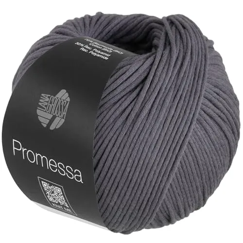 LANA GROSSA Promessa | Weich gefülltes Schlauchgarn aus Bio-Baumwolle und Polyamid | Handstrickgarn aus 70% Bio-Baumwolle & 30% Polyamid | 50g Wolle zum Stricken & Häkeln | 125m Garn FB19