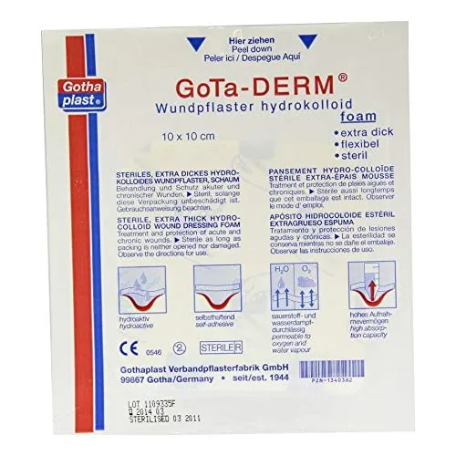 GOTA-DERM foam hydrokoll.Wundpfl.steril 10x10 cm 1 St