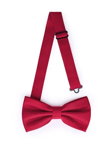 Ladeheid Elegante Herren Fliege - Hochwertig, Matt, Verstellbar, Perfekt für Hochzeit, Party, Büro. Ideal für Männer, Frauen, Teenager BMM (12cm x 6cm, Weinrot)