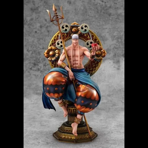 Megahouse - One Piece - NEO-Maximum - God Enel Figur - Menschen-Spielfiguren, detailgetreue Portrait Of Pirates Figur des Skypiea Gottes Enel, ca. 340 mm hoch, mit exklusivem Sockel und offizieller Lizenz von MegaHouse.