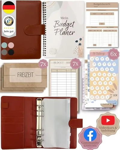 BeginnerBudget Ringbuchkalender: Haushaltsbuch Starter-Set - Budget Planner für effizientes Sparen, 144 Seiten, Made in Germany, inklusive Videokurs und Zugang zur Facebook Community.