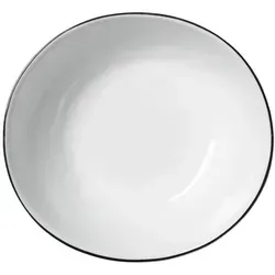 Broste Copenhagen Salt Schüssel 15,5 x 17 cm White w/Black Rim