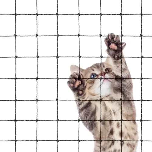 Morimoe Katzen-Balkonnetz - Stahldraht-verstärkt & extra stark (3 x 10m) - Balkonnetze für Katzen, robustes Sicherheitsnetz mit Stahldrahtverstärkung, schützt Haustiere vor Sturz und hält Wildtiere fern.