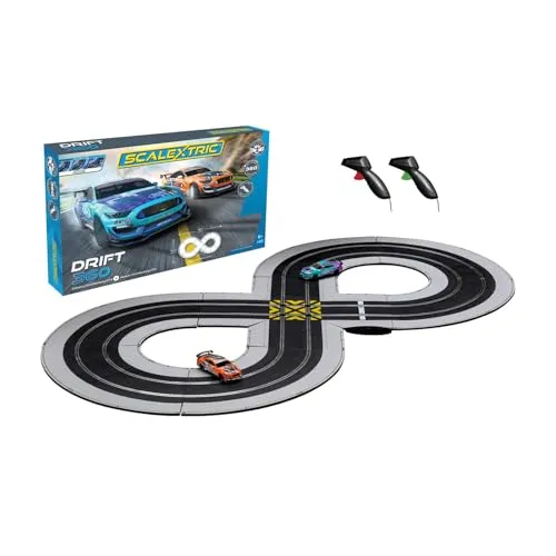 Scalextric Rennbahn-Sets für Kinder - Drift 360 Autos Speed Track - Elektrische Rennstrecken für Jungen & Mädchen 5+, Slot Car Rennstrecken - 1:32 Maßstab Mini Autorennsets, Jungen
