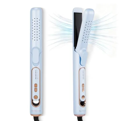 AraSyleon 2-in-1 Haarglätter und Lockenstab mit Kaltluft, 5 Temperaturstufen (140-220°C), Blow-Funktion für Schnellstyling, Glätteisen für Locken | Lockenstab und Glätteisen 2 in 1