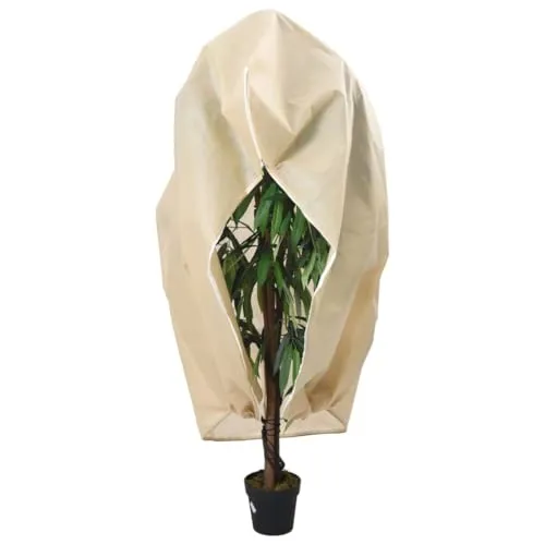 vidaXL Wintervlies, Luftdurchlässig Frostschutz mit Reißverschluss Kordelzug, Multifunktional Winterschutz Abdeckung für Pflanzen, Winterhaube Frostschutzhaube, 70 g/m² 2,36x2 m