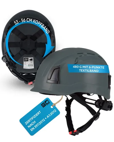 PRO FIT by Fitzner Sicherheitshelm Pro Cap D!-Rock, leichter Arbeitsschutzhelm mit hohem Tragekomfort