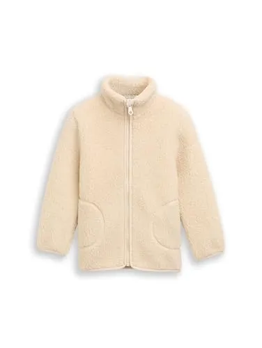 TOM TAILOR Mädchen Teddy Sweatjacke 1049275 - Sweatshirts für Mädchen aus weichem Teddyfleece, ideal für kühle Tage. Mit Kinnschutz, seitlichen Eingriffstaschen und elastischen Bündchen für optimalen Tragekomfort.
