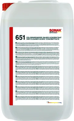 SONAX Felgenreiniger Sauer 25L - Felgenreiniger im 25L Kanister, besonders effektiv gegen Bremsstaub und Schmutz, ideal für eine gründliche Fahrzeugpflege.