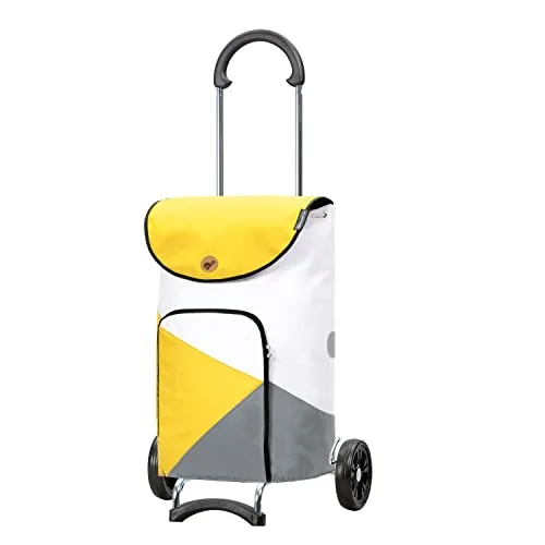 ANDERSEN Scala Shopper Ester Einkaufstrolley - Gelb, 47 L - Praktischer Einkaufstrolley mit robustem Stahlgestell und klappbarem Griff. Wasserabweisende Tasche, leise Flüsterräder und müheloser Transport für bis zu 40 kg. Ideal für den täglichen Einkauf!