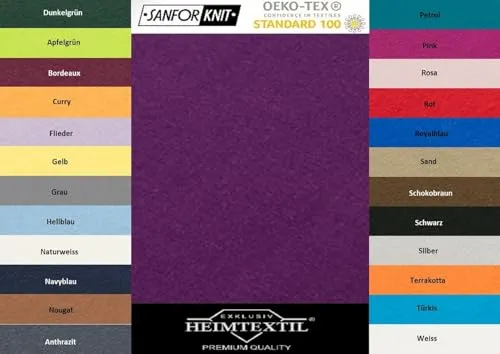 EXKLUSIV HEIMTEXTIL Jersey Spannbettlaken Premium Marke 60 x 120-70 x 140 cm Lila
