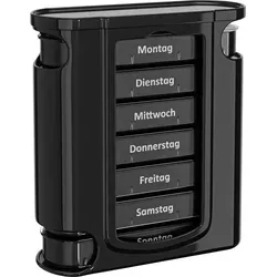 WELLGRO Tablettenbox 7 Tage 4 Fächer – Pillenbox & Medikamentenbox mit Tagesaufteilung, große Pillendose als Tabletten Organizer für Zuhause &...