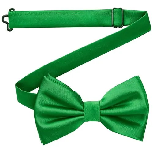 DonDon Fliege Herren handgefertigt Seiden-Look 12 x 6 cm Fliege Grün