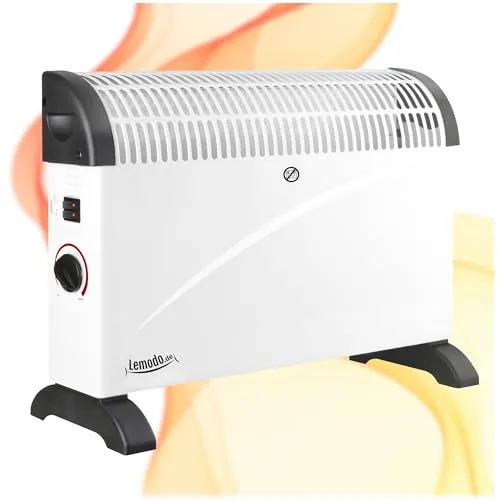 Lemodo Konvektor Elektroheizung 2000 Watt - Konvektorenheizung mit flexibler Wärmeverteilung, ideal für individuelle Beheizung in Wohnräumen. Überhitzungsschutz sorgt für Sicherheit, während Sie unabhängig von fossilen Brennstoffen heizen.