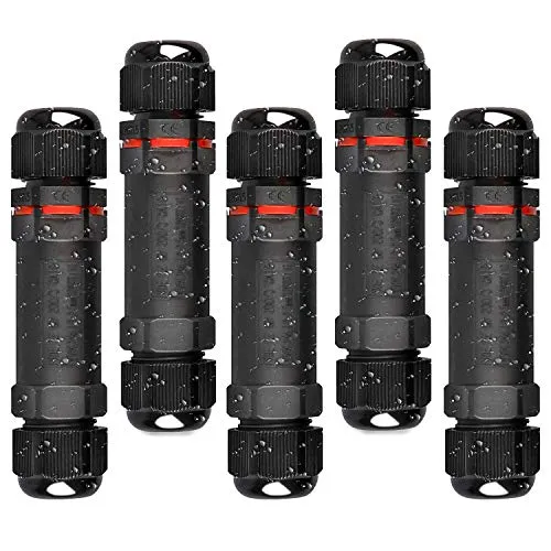 Kabelverbinder Wasserdicht, Kabelverbinder IP68 3-Polig für Ø1-13 mm Kabeldurchmesser, 5 Stück Verteilerdose Außen Erdkabel Abzweigdose Garten Kabelmuffe Verbindungsmuffe Verbindungsbox…