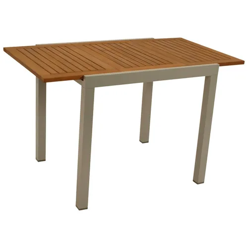 Gartentisch ausziehbar 80/120x70 cm aus Aluminium & Holz Esstisch Ausziehtisch