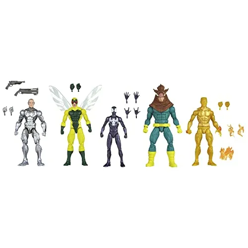 Marvel Legends Series Spider-Man 5er-Pack – 15 cm Action-Figuren mit 14 Accessoires - Actionfiguren für Kinder: 5 bewegliche Spider-Man Figuren im Maßstab 15 cm, inspiriert von den Marvel Comics, inklusive 14 Premium-Accessoires für endlosen Spielspaß.