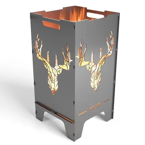 MOCAVI Feuerschale Feuertonne Deer 73 cm aus 3 mm Stahl