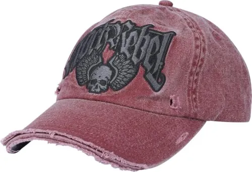 Rock Rebel by EMP Unisex rote Baseball-Cap mit Used-Look Standard