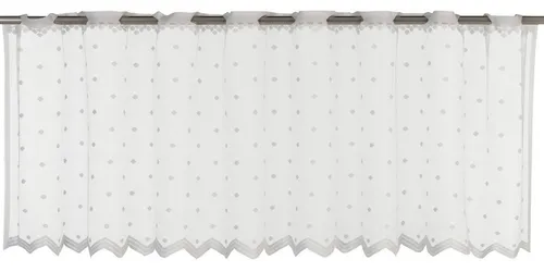 ELBERSDRUCKE Scheibengardine Bistrogardine Celeste weiß transparent 45x160cm (1 St), transparent, Kurzgardine mit gewebten Ösen