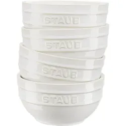 STAUB Ceramique Schüsselset, 4-tlg., 400 ml - Dessertschalen aus hochwertiger, kratzfester Keramik, mikrowellen- und spülmaschinengeeignet, ideal für stilvolle Anlässe und platzsparend stapelbar.